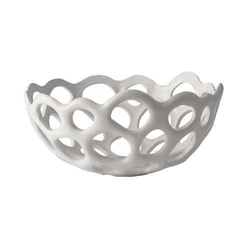 Perforated Porcelian Bowl in White (45|724020)