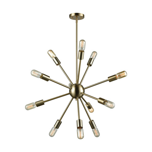 Delphine 12 Light Chandelier in Satin Brass (45|46244/12)