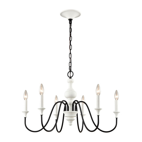 Val de Loire Six Light Chandelier in White (45|33467/6)