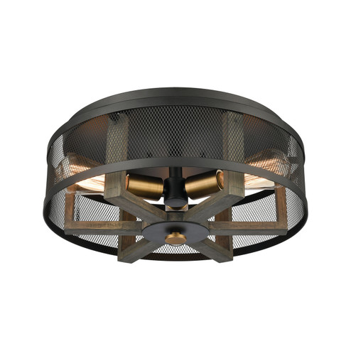 Woodbridge Three Light Flush Mount in Matte Black (45|16545/3)