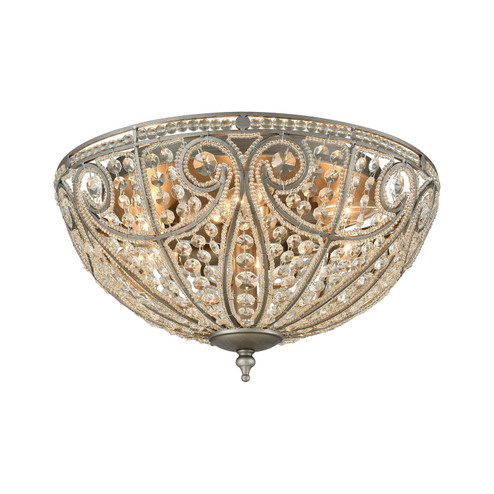 Elizabethan Six Light Flush Mount in Weathered Zinc (45|15994/6)