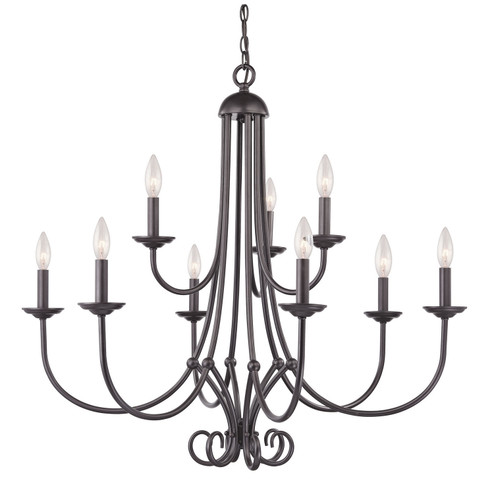 Williamsport Nine Light Chandelier in Oil Rubbed Bronze (45|1509CH/10)