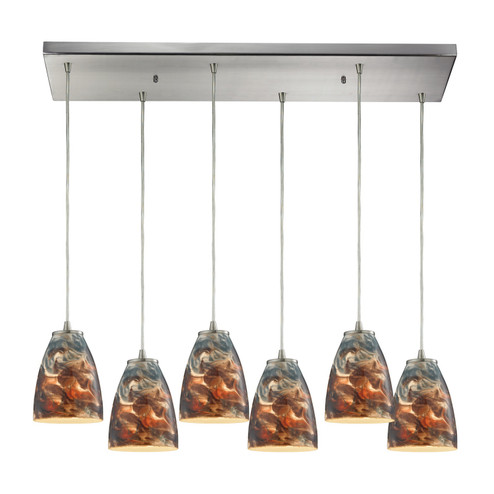 Abstractions Six Light Pendant in Satin Nickel (45|10460/6RC-CS)