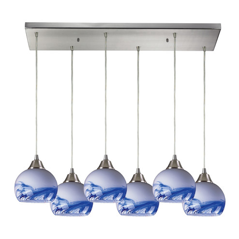 Mela Six Light Pendant in Satin Nickel (45|101-6RC-MT)