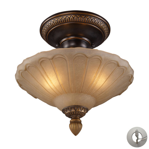 Restoration Three Light Semi Flush Mount in Golden Bronze (45|08092-AGB-LA)