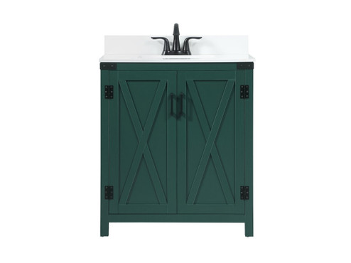 Grant Single Bathroom Vanity in Green (173|VF90230MGN-BS)