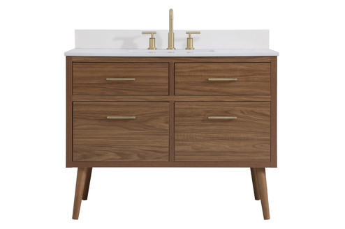 Boise Bathroom Vanity Set in Walnut Brown (173|VF41042WB-BS)