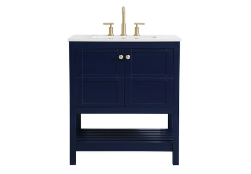 Theo Single Bathroom Vanity in Blue (173|VF16430BL)