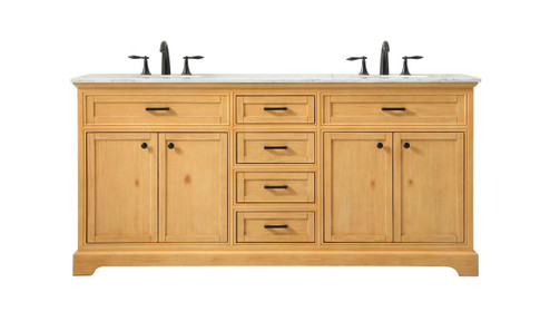 Americana Double Bathroom Vanity in Natural Wood (173|VF15072DNW)