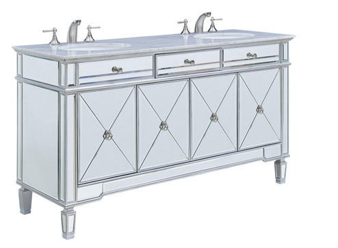 Camille Double Bathroom Vanity in Clear (173|VF-1102)