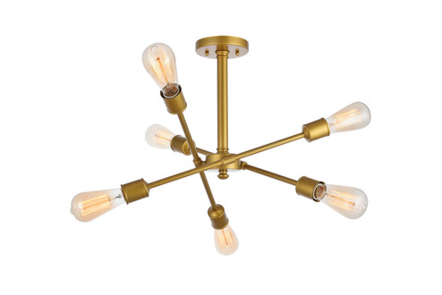 Axel Six Light Flush Mount in Brass (173|LD8003D17BR)