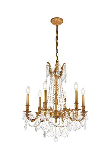 Rosalia Six Light Chandelier in French Gold (173|9206D23FG/RC)