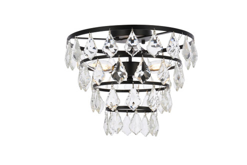 Ella Three Light Flush Mount in Black (173|1101F14BK)