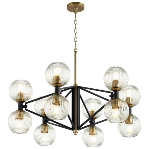 12 Light Chandelier in Noir / Aged Brass (208|10966)