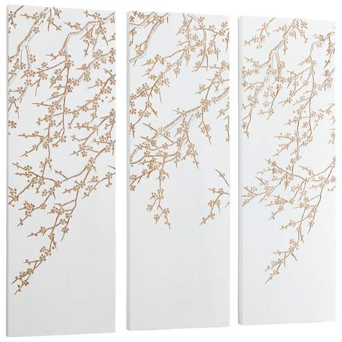 Cherry Blossom Wall Art in White And Gold (208|07518)
