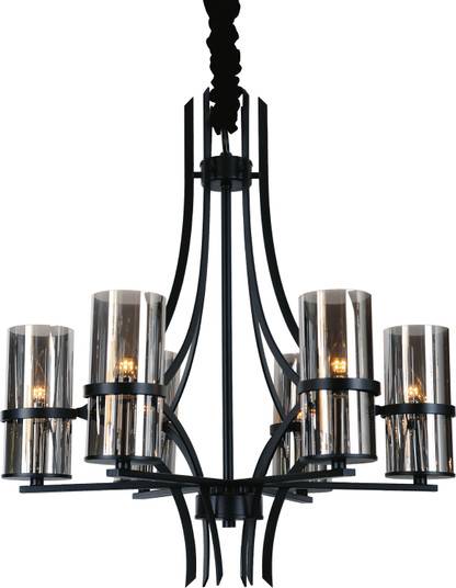 Vanna Six Light Chandelier in Black (401|9858P27-6-101)