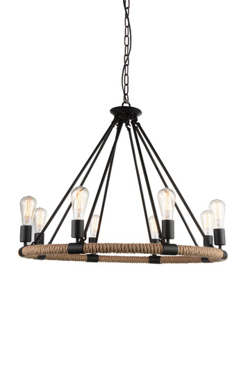 Ganges Eight Light Chandelier in Black (401|9671P33-8-101)