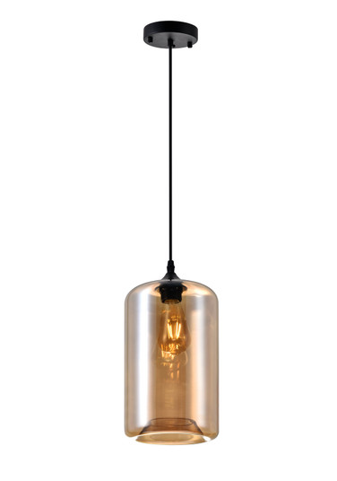 Glass One Light Mini Pendant in Black (401|5553P7-Cognac)