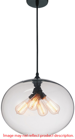 Glass Four Light Pendant in Black (401|5553P16-Smoke)