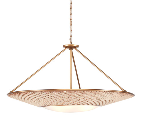 Monsoon Three Light Chandelier in Antique Brass/Natural Rope (142|9000-0868)