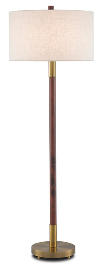 Bravo One Light Floor Lamp in Mahogany/Antique Brass (142|8000-0081)