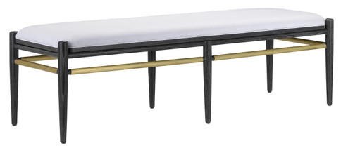 Visby Bench in Cerused Black/Brushed Brass (142|7000-0311)