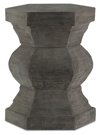 Pagoda Stool in Brushed Gray/Faux Bois (142|2000-0004)