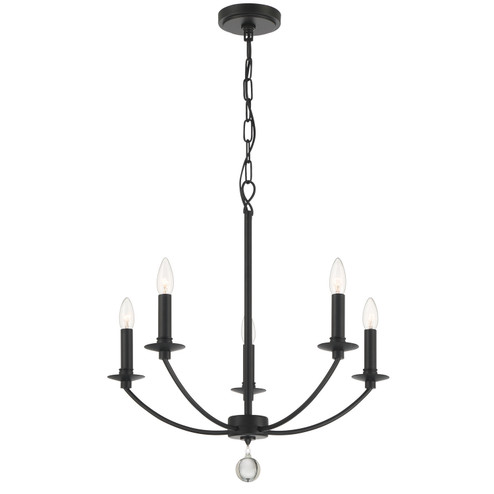 Mila Five Light Chandelier in Black (60|MIL-8005-BK)