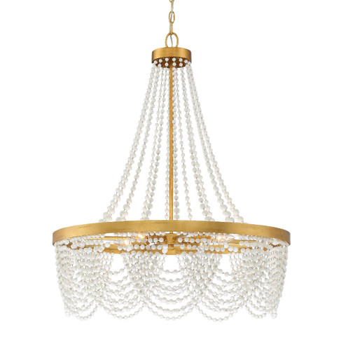 Fiona Four Light Chandelier in Antique Gold (60|FIO-A9104-GA-WH)