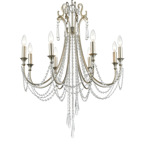 Arcadia Eight Light Chandelier in Antique Silver (60|ARC-1908-SA-CL-MWP)