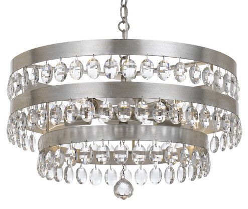 Perla Five Light Chandelier in Antique Silver (60|6106-SA)