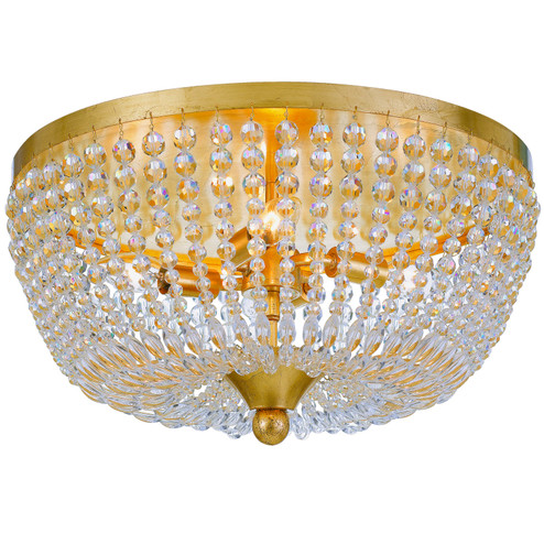 Rylee Four Light Flush Mount in Antique Gold (60|605-GA)