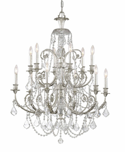 Regis 12 Light Chandelier in Olde Silver (60|5119-OS-CL-SAQ)