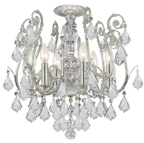 Regis Six Light Chandelier in Olde Silver (60|5115-OS-CL-SAQ)