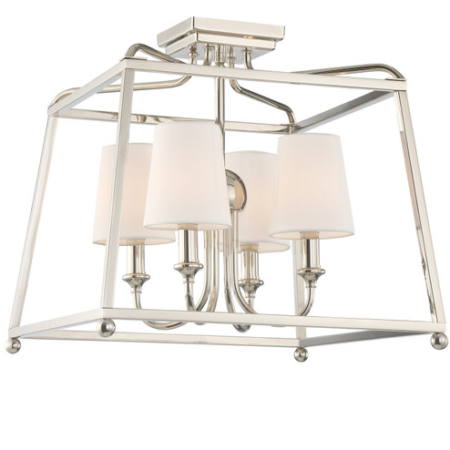 Sylvan Four Light Semi Flush Mount in Polished Nickel (60|2243-PN)