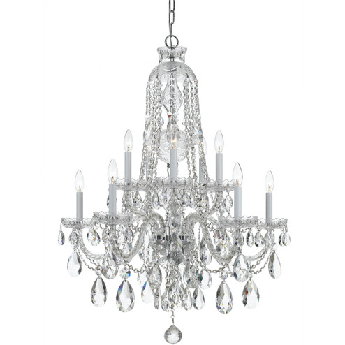 Traditional Crystal Ten Light Chandelier in Polished Chrome (60|1110-CH-CL-MWP)