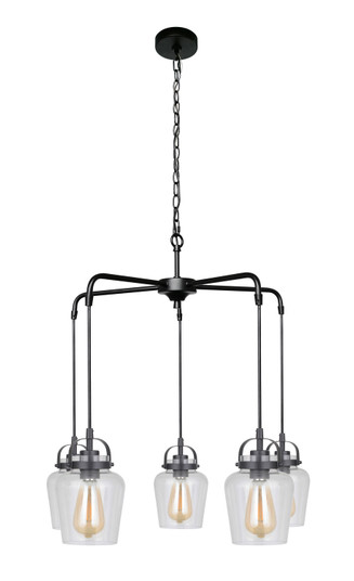 Trystan Five Light Chandelier in Flat Black (46|53525-FB)