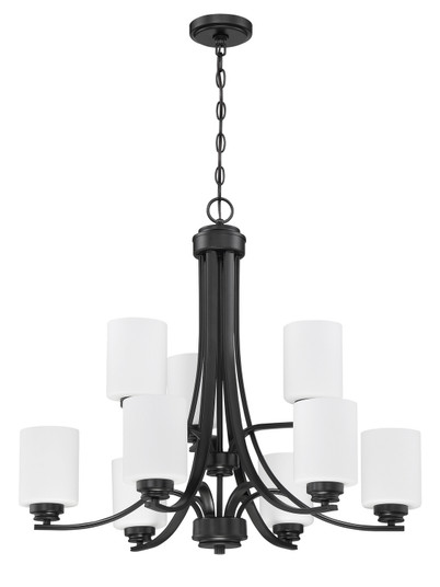 Bolden Nine Light Chandelier in Flat Black (46|50529-FB-WG)