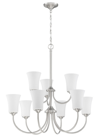 Gwyneth Nine Light Chandelier in Brushed Polished Nickel (46|50429-BNK-WG)