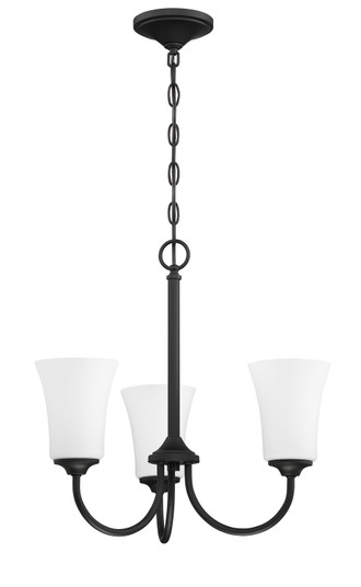 Gwyneth Three Light Chandelier in Flat Black (46|50423-FB-WG)