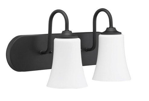 Gwyneth Two Light Vanity in Flat Black (46|50402-FB-WG)