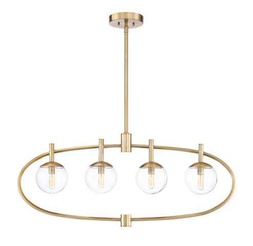 Piltz Four Light Island Pendant in Satin Brass (46|45574-SB)