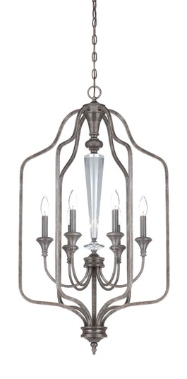 Boulevard Six Light Foyer Chandelier in Mocha Bronze Silver Wash (46|26736-MBS)