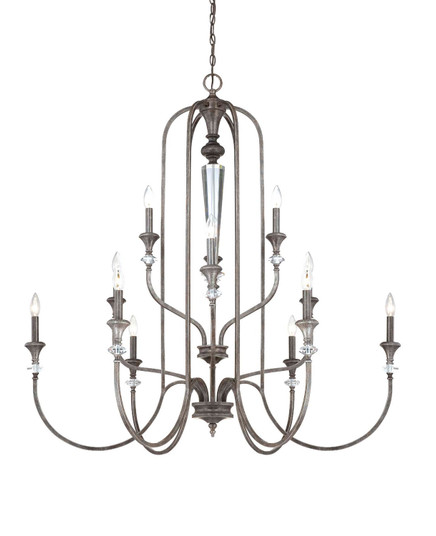 Boulevard 12 Light Chandelier in Mocha Bronze Silver Wash (46|26712-MBS)