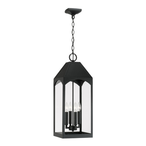 Burton Four Light Outdoor Hanging Lantern in Black (65|946342BK)
