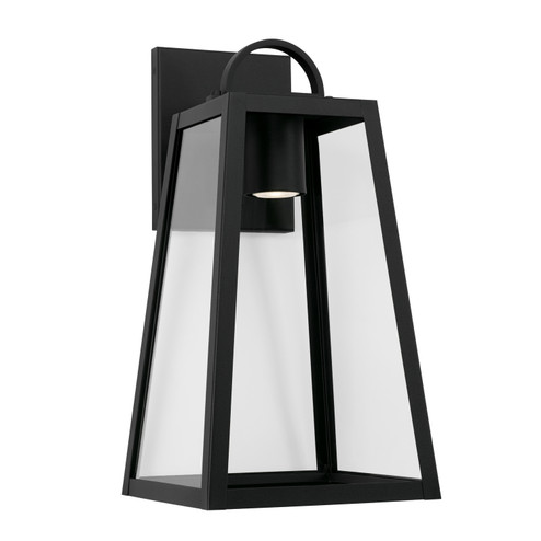 Leighton One Light Outdoor Wall Lantern in Black (65|943712BK-GL)