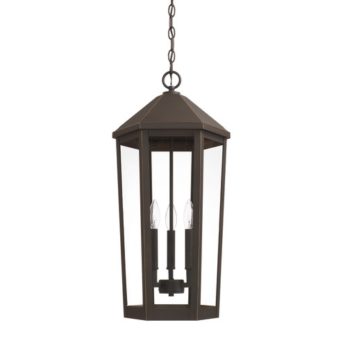 Ellsworth Three Light Outdoor Hanging Lantern in Oiled Bronze (65|926933OZ)