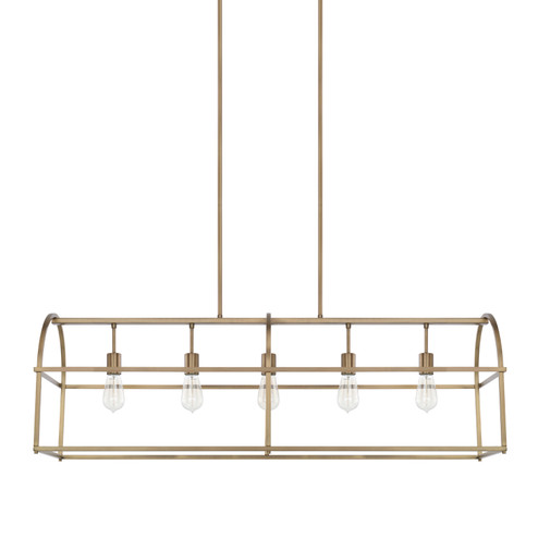 Aubrey Five Light Island Pendant in Aged Brass (65|825751AD)