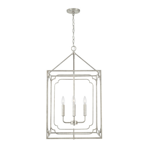 Merrick Four Light Foyer Pendant in Antique Silver (65|543441AS)