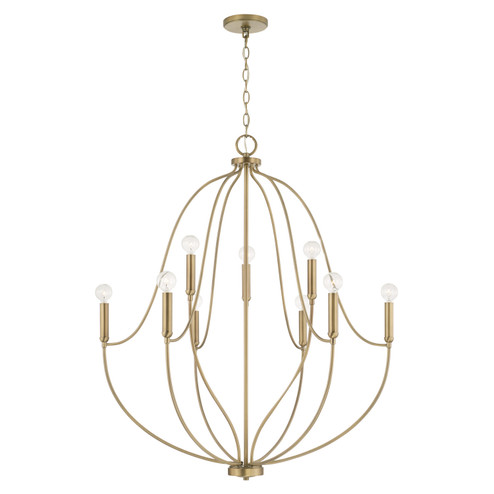 Madison Nine Light Chandelier in Aged Brass (65|447091AD)